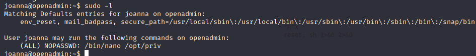 sudo -l